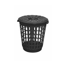 CESTO TELADO PRETO C/ TAMPA 30LT - ARQPLAST