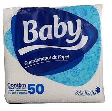 KIT COM 5 PACOTES DE GUARDANAPO BABY TAMANHO G 30X30