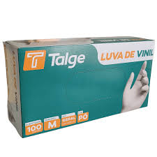 LUVA DE VINIL C/PO TALGE C/100  M X 10