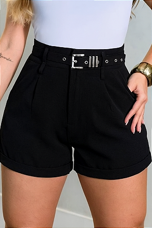 Short alfaiataria com cinto