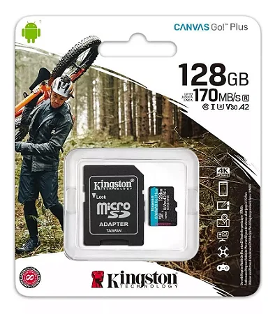 Cartão Memória Micro Sd Kingston 128gb Filmagem 4k Go-plus