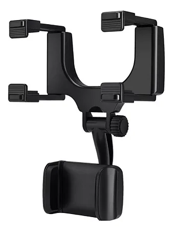Suporte Para Celulares de Carro Encaixe Retrovisor 360 Cor Preto Lehmox