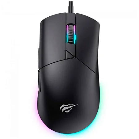 Mouse Gamer Havit MS1038, RGB, 8000DPI, 7 Botoes, Preto, MS1038