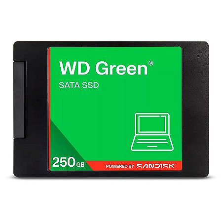 SSD WD Green SATA, 250GB, 2.5", Leitura: 545MB/s, Gravação: 430MB/s - WDS250G5G0A