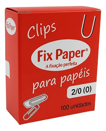 Clips Papel Folhas 2/0 Aço Galvanizado