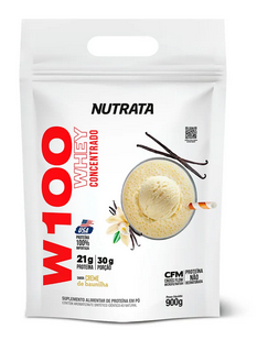 Whey Protein Nutrata W100 Baunilha - Refil 900g