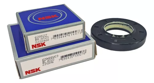Kit Retentor + Rolamentos Lavadora Lava E Seca Samsung Skf e NSK
