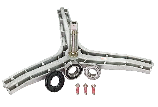 Kit Eixo tripé Lavadora Samsung Wf106 2 Rolamentos 3 Parafusos