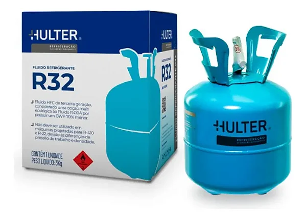 Fluído Refrigerante R32 Onu 3252 3kg Hulter Ht6r323kgrc