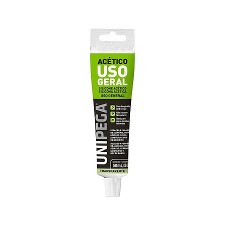 Silicone Acético Incolor Multiuso Profissional Unipega 50ml