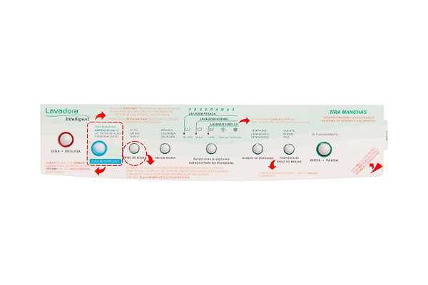 Painel Decorativo Lavadora Brastemp BWQ22D/BWT22 (Compatível)