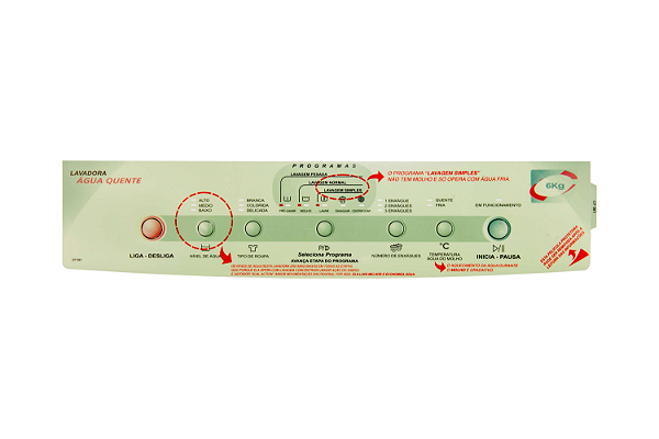 Painel Decorativo Lavadora Brastemp BWQ06A(Compatível)