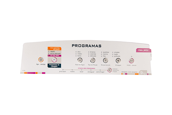 Painel Decorativo Lavadora Brastemp BWT09B (Compatível)