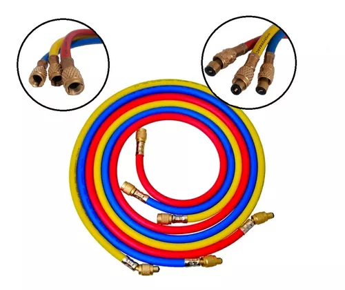Conjunto Mangueiras Manifold Refrigeração R410a 90Cm
