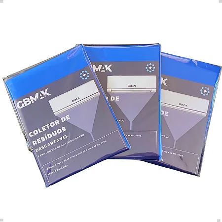 Kit 3 Coletores Descartáveis Limpeza Ar Condicionado Gbmak Azul
