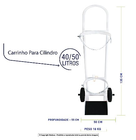 Carrinho Para Cilindro 40/50 Litros 2 rodízios