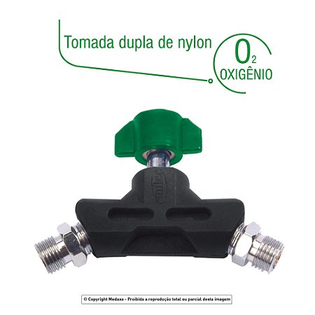 Tomada Nylon Dupla Para Oxigênio