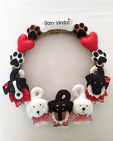 Guirlanda Clássica Boas-vindas com 5 Pets