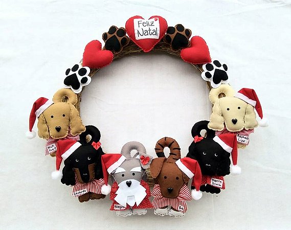 Guirlanda Clássica Natalina com 6 Pets