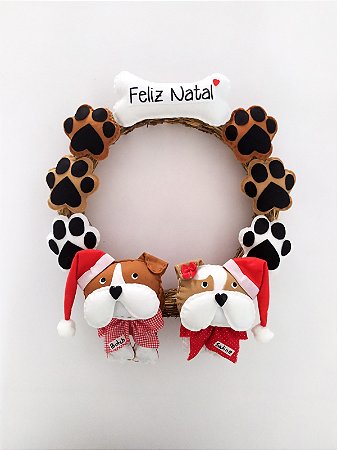 Guirlanda Patinhas Natalina com 2 Pets