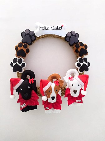 Guirlanda Patinhas Natalina com 3 Pets