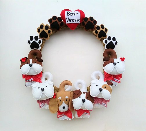 Guirlanda Patinhas Boas-vindas com 6 Pets