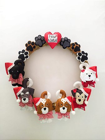 Guirlanda Patinhas Natalina com 6 Pets