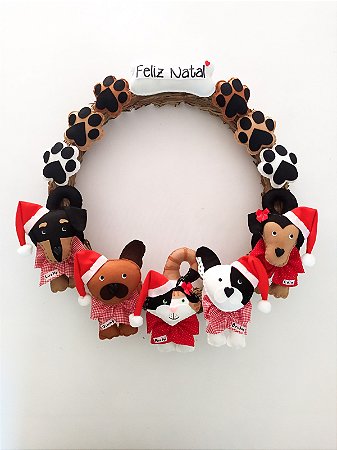 Guirlanda Patinhas Natalina com 5 Pets