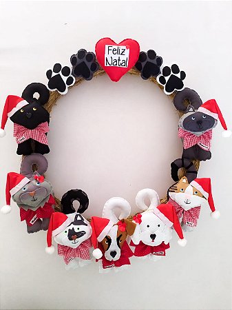 Guirlanda Patinhas Natalina com 7 Pets