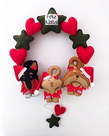 Guirlanda Natalina Estrelas com 3 pets