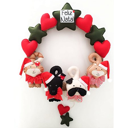 Guirlanda Natalina Estrelas com 4 pets