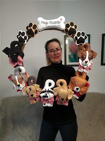 Guirlanda Patinhas Boas-vindas com 7 Pets