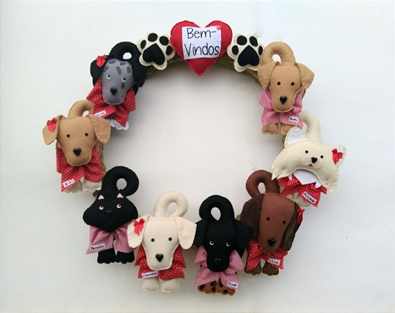 Guirlanda Patinhas Boas-vindas com 8 Pets