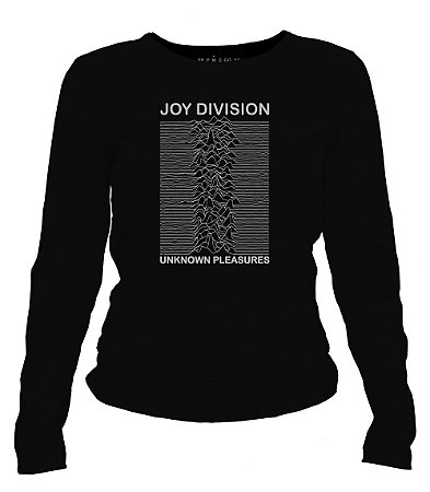 Camiseta manga longa feminina - Joy Division - Unknown Pleasures.