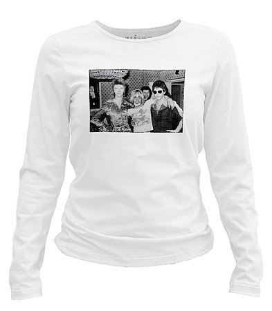 Camiseta manga longa feminina - David Bowie - Iggy Pop - Lou Reed.