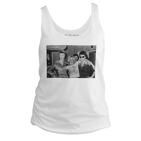 Camiseta regata feminina - David Bowie - Iggy Pop - Lou Reed.