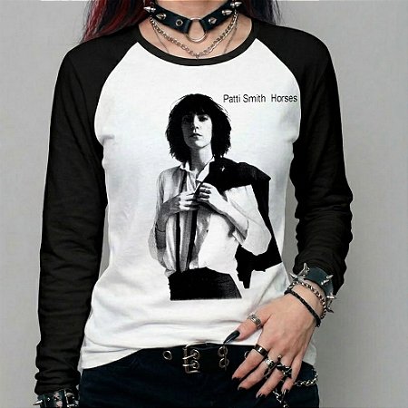 Camiseta manga longa feminina - Patti Smith - Horses.