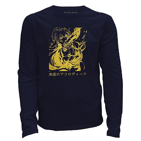 Camiseta manga longa - Cavaleiros do Zodíaco - Saint Seiya - Afrodite De Peixes.
