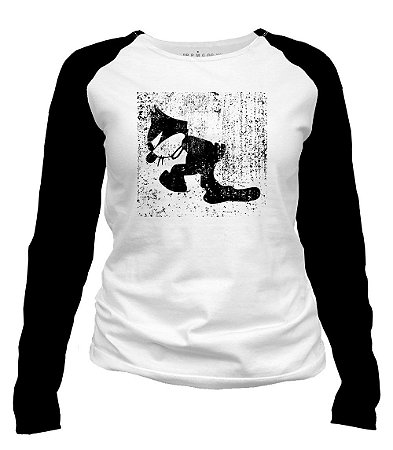 Camiseta manga longa feminina - Gato Félix Bravo.