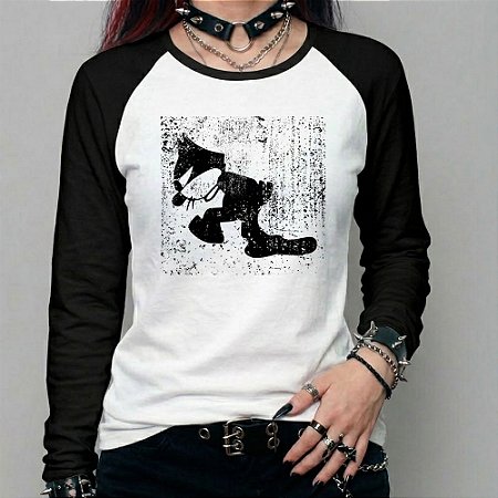 Camiseta manga longa feminina - Gato Félix Bravo.