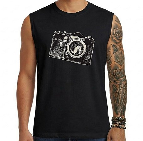 Camiseta regata masculina Câmera Fotográfica