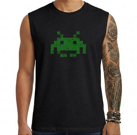 Camiseta regata masculina Space Invaders