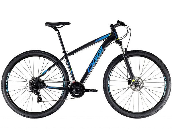 Bicicleta Oggi Hacker HDS Preta/Azul/S-Lime 2022