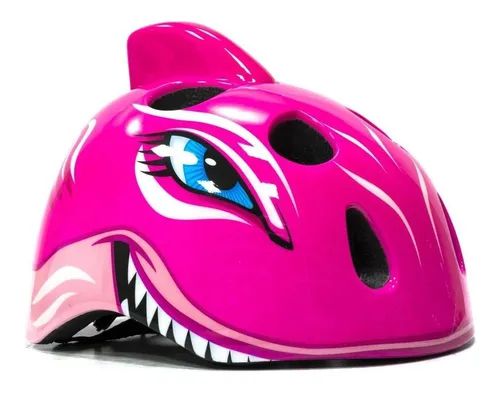 Capacete Infantil Absolute Kids Tubarão Rosa