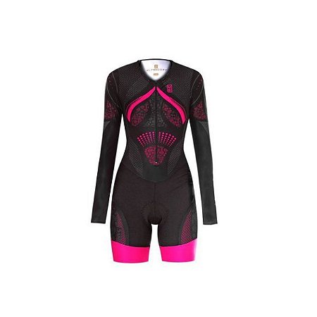 Macaquinho Ciclismo Ultracore ML Top Lace Pink