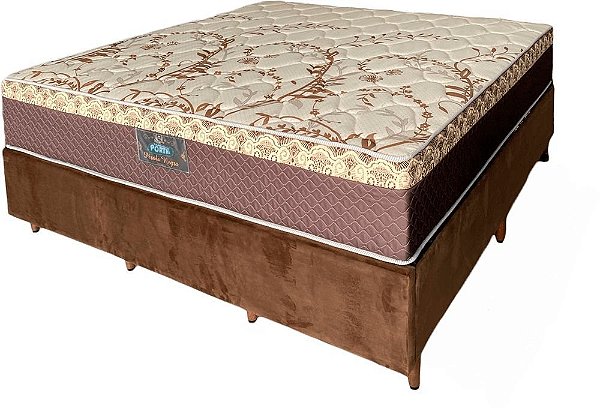Cama Box Pérola Marrom Molas Ensacadas