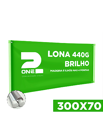 Faixa Personalizada 300x70cm - Lona 440g