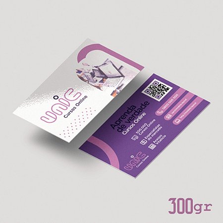 Cartão de Visita em Couché Brilho  | 4x4 | 48x88mm  | 300g