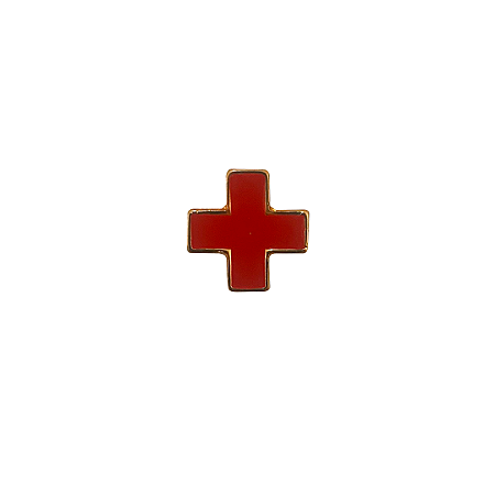 Distintivo Metálico de Gola - Saúde Vermelho