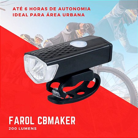 Farol Bike 200 lumens CB Maker